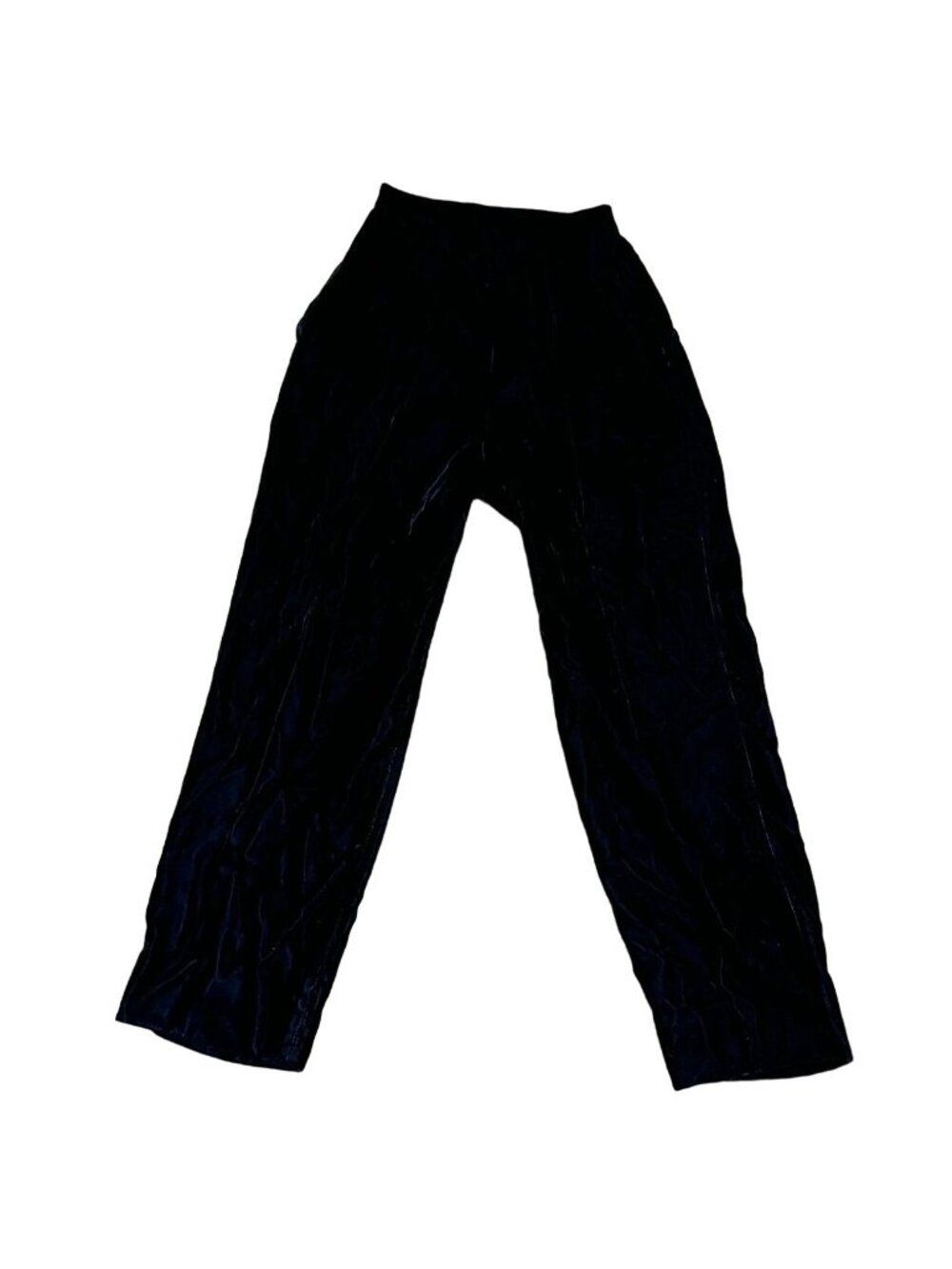 Vtg Courtwell Black Velvet Pants Sz 6 Pleated w/ Pockets Evening Wear USA Made